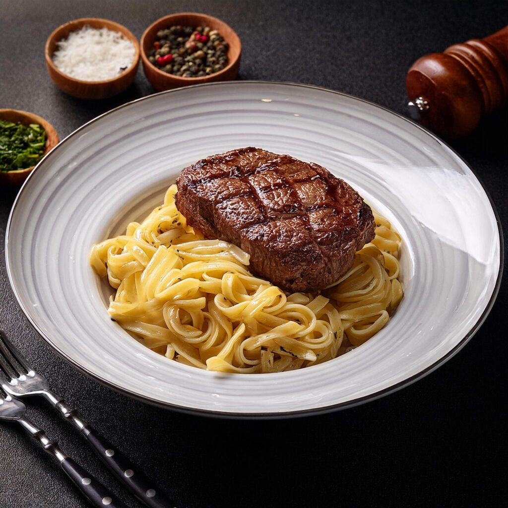 steak and pasta