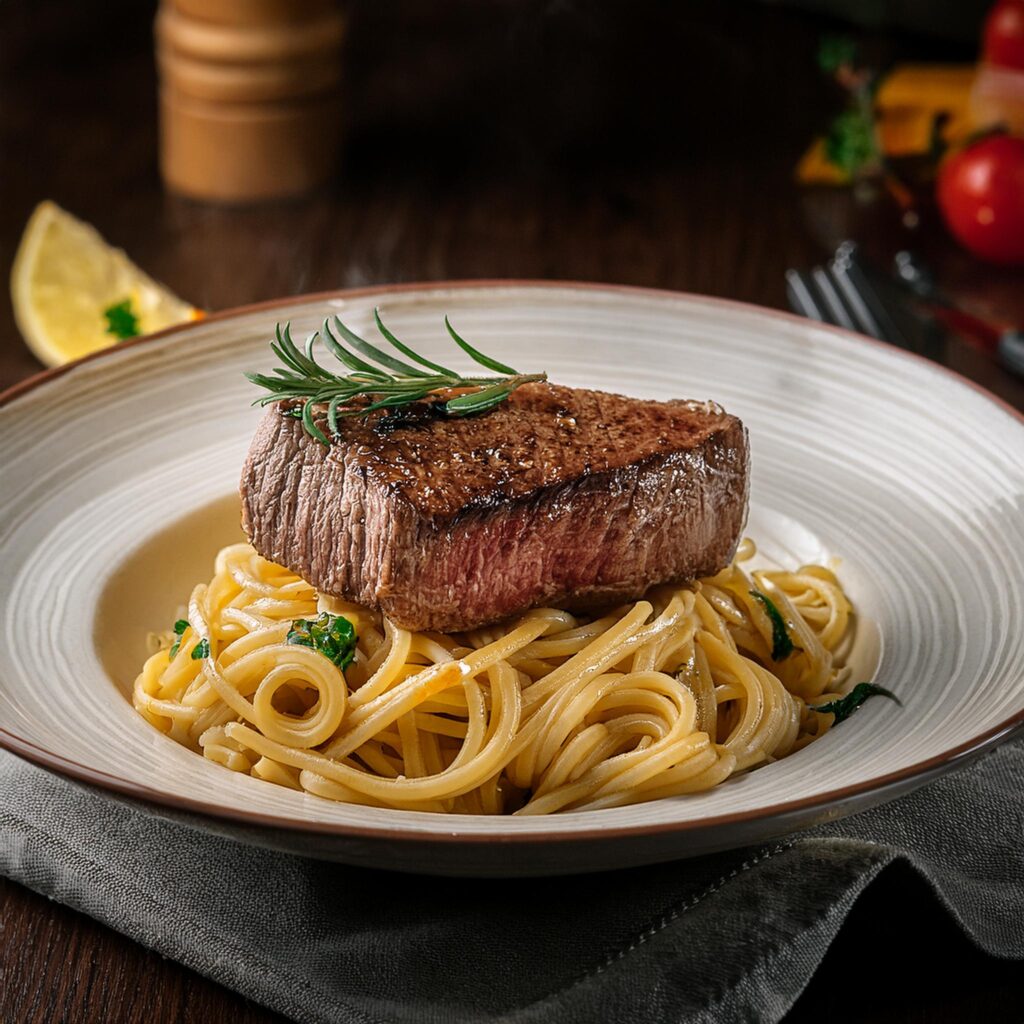 steak and pasta